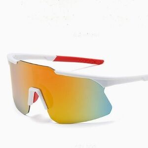 Sporty White and Red Sunglasses